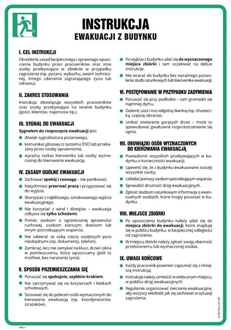 Ilustracja przedstawiająca procedurę ewakuacji z obiektu przemysłowego