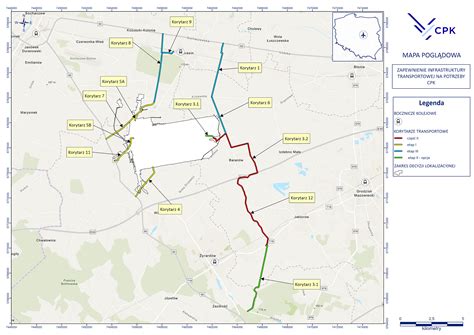 Mapa strategicznych punktów infrastruktury i dróg dojazdowych w okolicach Bechcic i rzeki Ner