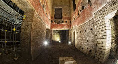 Wizualizacja Złotego Domu Nerona (Domus Aurea) wzniesionego na miejscu pogorzeliska