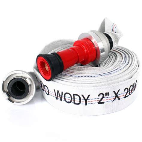 wąż strażacki tłoczny z prądownicą