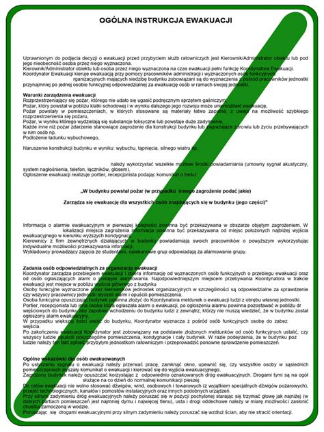 Instrukcja ewakuacji, schematyczne przedstawienie