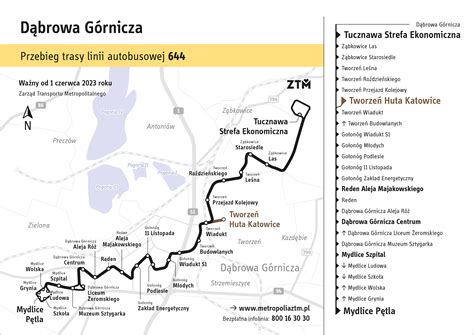 Mapa trasy linii autobusowej łączącej Bieruń i Bojszowy