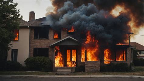 Thematic photo of emergency services at a fire scene in a residential building