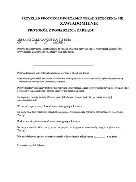 Przykład wzoru protokołu próbnej ewakuacji lub formularza PPOŻ