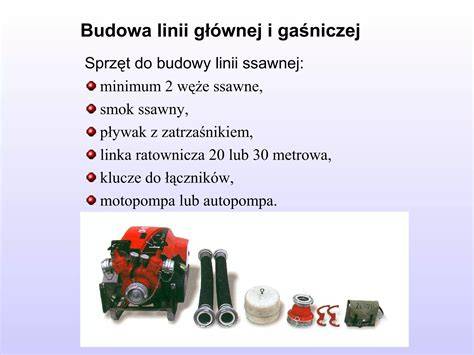 Schemat budowy linii ssawnej z motopompą