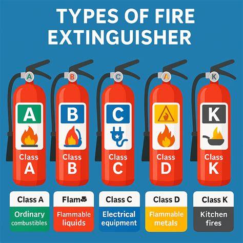 Infographics showing different types of fire brigades with their logos