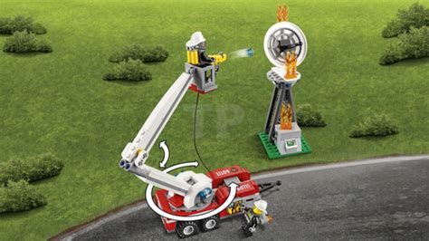 LEGO 60111 Fire Utility Truck with minifigures and satellite tower