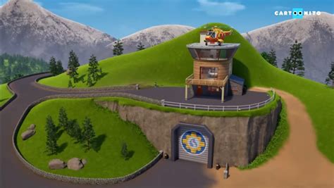 Infographics or scheme of the Mountain Rescue Station from Fireman Sam
