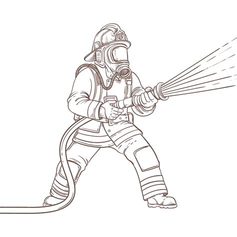 Ilustracja przedstawiająca strażaka w kurtce 3/4 OSP