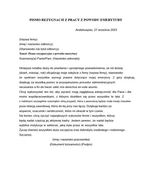 zdjęcie przedstawiające przykładowe pismo rezygnacyjne z OSP