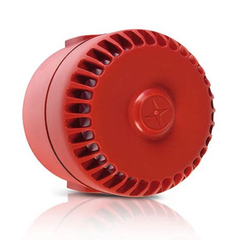 Photo of a wall-mounted acoustic-optical fire alarm siren