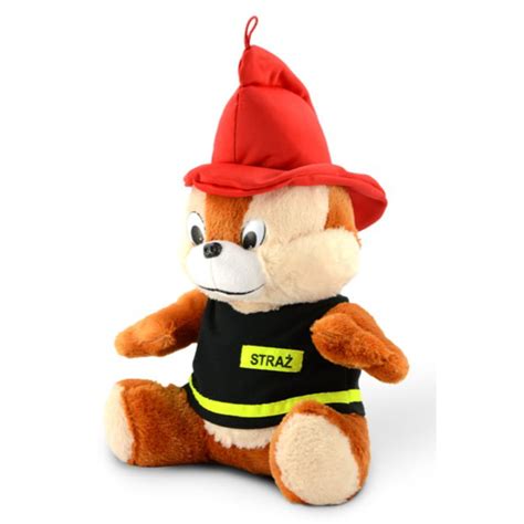 Maskotka wiewiórka lub pies strażak dla małych miłośników pożarnictwa