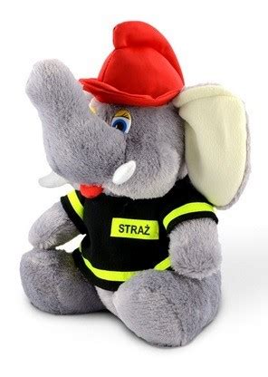 Maskotka Słoń strażak z motywem strażackim
