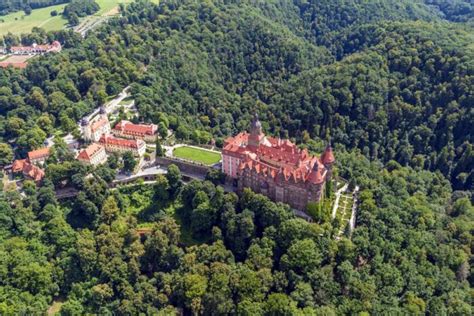 Zamek Książ widok z lotu ptaka