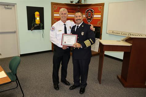 Photo of OSP firefighters during an exam or certificate ceremony
