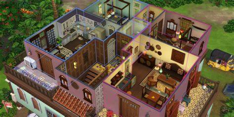 Sims 4 Sim gotujący w kuchni z płonącą kuchenką