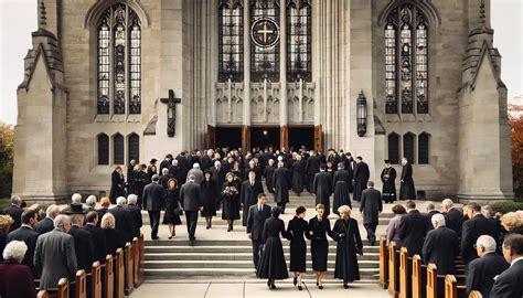 Photo showing the crowd at the funeral service