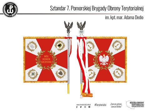 Wizualizacja elementów sztandaru strażackiego z opisem