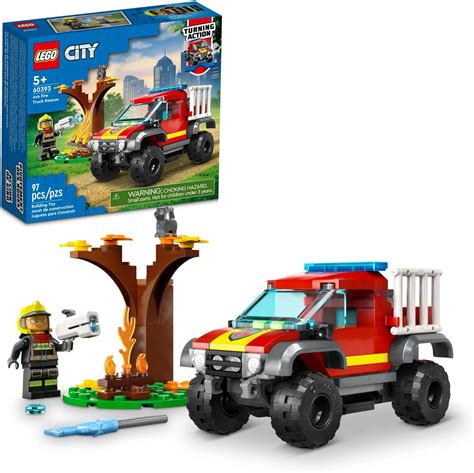 Thematic photo of a LEGO firefighter figure with a fire truck