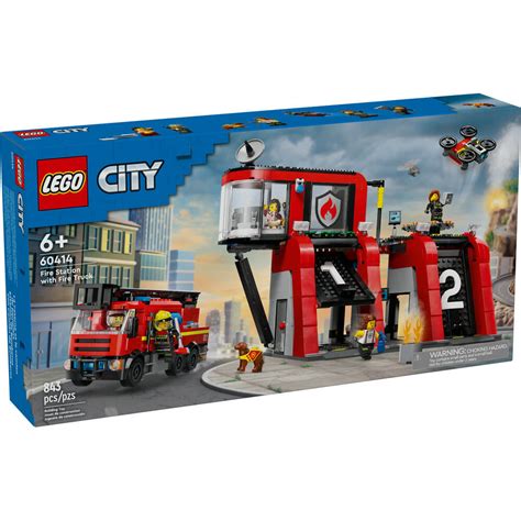 Photo of a LEGO City Fire Station playset