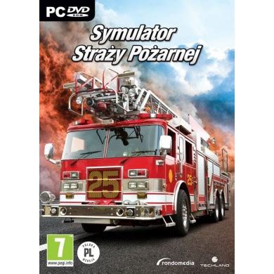 Zrzut ekranu z gry typu symulator straży pożarnej prezentujący interfejs sterowania pojazdem