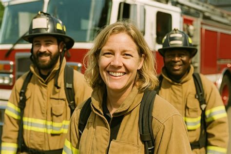 Thematic photo of smiling firefighters