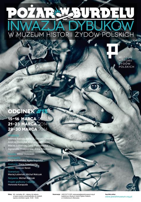 Plakat przedstawiający styl wizualny Pożaru w Burdelu z elementami mapy Polski i dymków