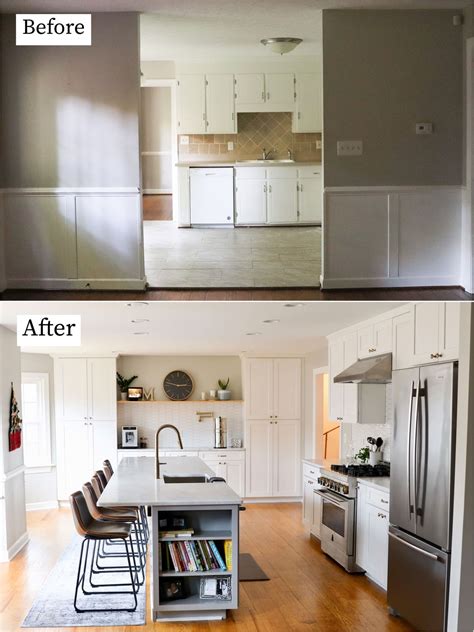 Infographic showing before and after of a renovated OSP kitchen