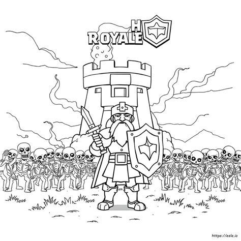 Przykładowa kolorowanka z postaciami Clash Royale