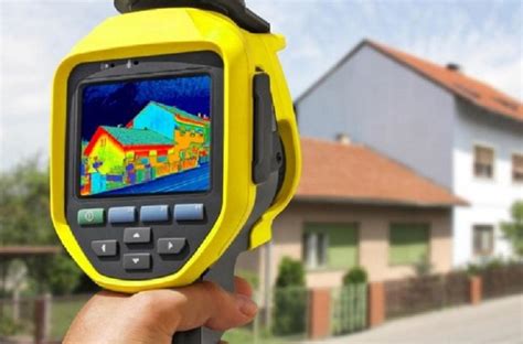 Obraz termowizyjny przedstawiający mostki termiczne na ścianie