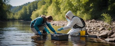 Environmental testing team collecting samples after a fire