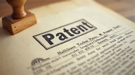 Illustration of a patent office document or seal, possibly with the 