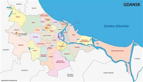 Mapa z lokalizacją dzielnicy Suchanino w Gdańsku