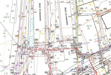 Mapa geodezyjna z zaznaczonym położeniem hydrantu