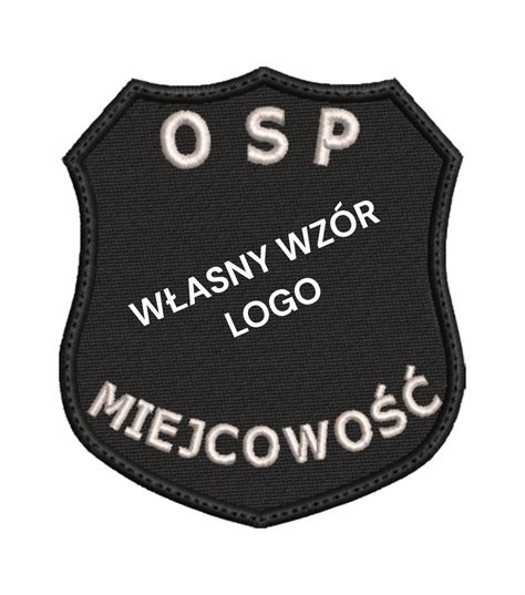 logo OSP z opisem nazwy jednostki - przykład naszywki