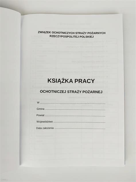 zdjęcie przykładowej Książki Pracy OSP