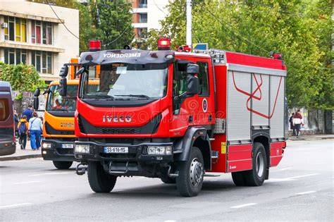Thematic photo of Iveco Eurocargo fire truck in action