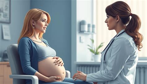 zdjęcie kobiety w ciąży z lekarzem
