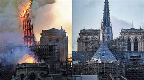 Tematyczne zdjęcie Katedry Notre Dame objętej płomieniami
