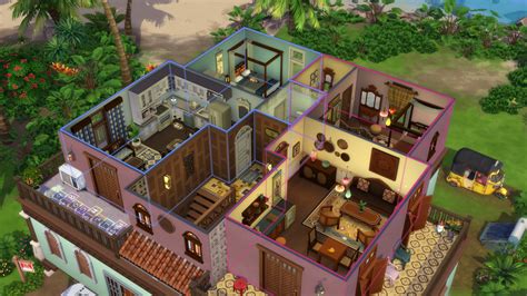 Tematyczne zdjęcie przedstawiające dom Sima w The Sims 4 z pożarem