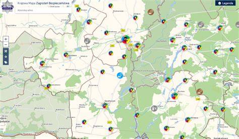 Schemat przedstawiający integrację danych z Krajowej Mapy Zagrożeń z operacyjnymi mapami jednostek OSP