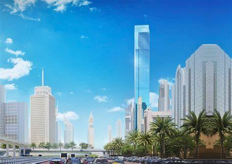 płonący drapacz chmur Torch Tower w Dubaju