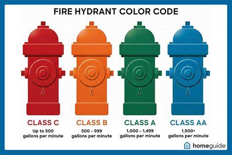 Infographic showing different types of hydrant markings and their meanings