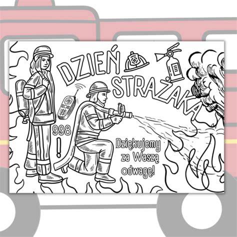Zestaw kolorowanek XXL z motywem strażaka i sprzętu strażackiego do wydruku