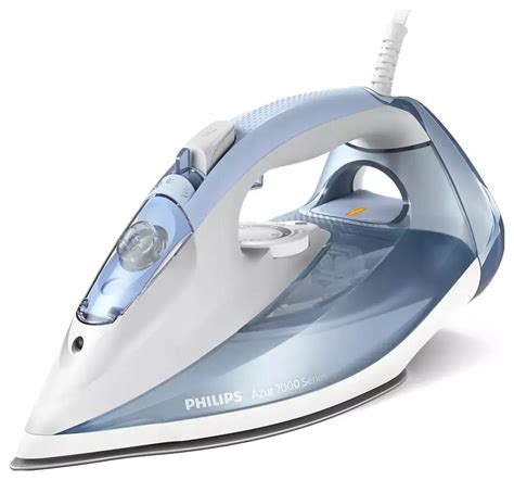 Zdjęcie przedstawiające nowoczesne żelazko parowe Philips Azur z widoczną stopą i zbiornikiem na wodę