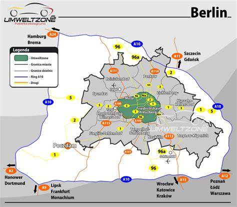 Mapa dzielnicy Grunewald w Berlinie, z zaznaczeniem lokalizacji ambasady