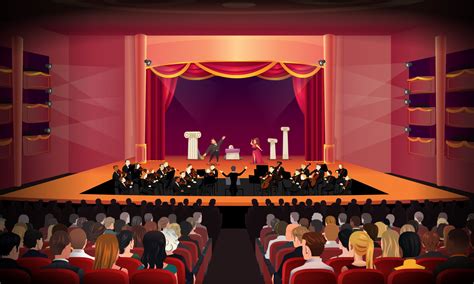 ilustracja sceny z aktorką i strażakiem w teatrze