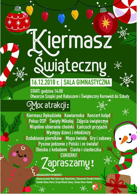 plakat informujący o Kiermaszu Świątecznym w Jeżowie Sudeckim