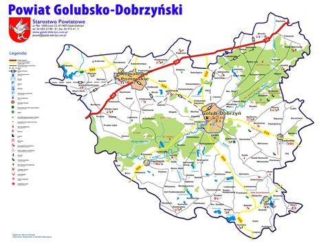 Mapa powiatu golubsko-dobrzyńskiego z zaznaczonym Ciechocinem