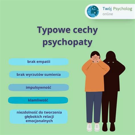 Schemat przedstawiający cechy i objawy psychopatii